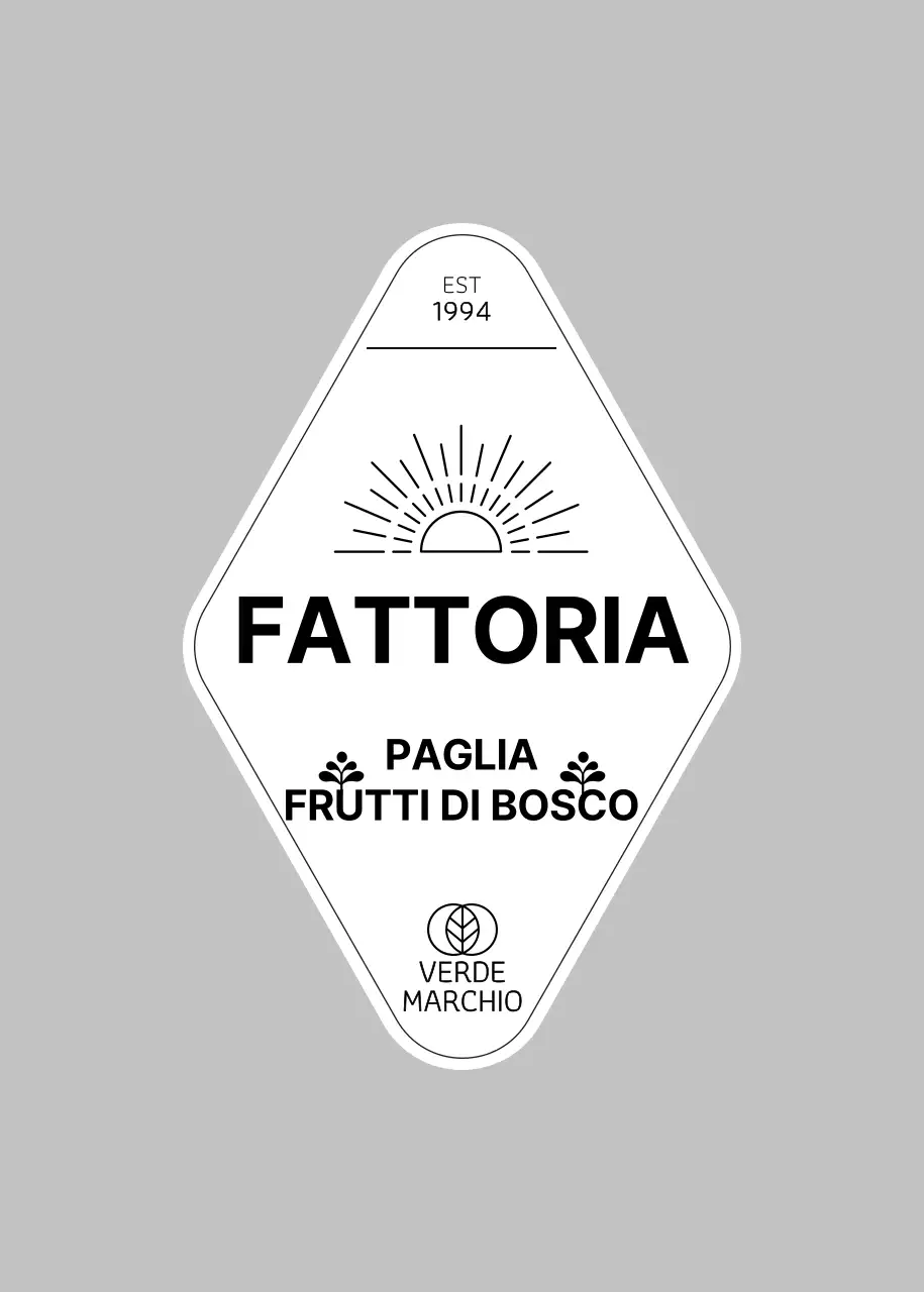 Etichetta adesiva ecologica nera per fragole di fattoria