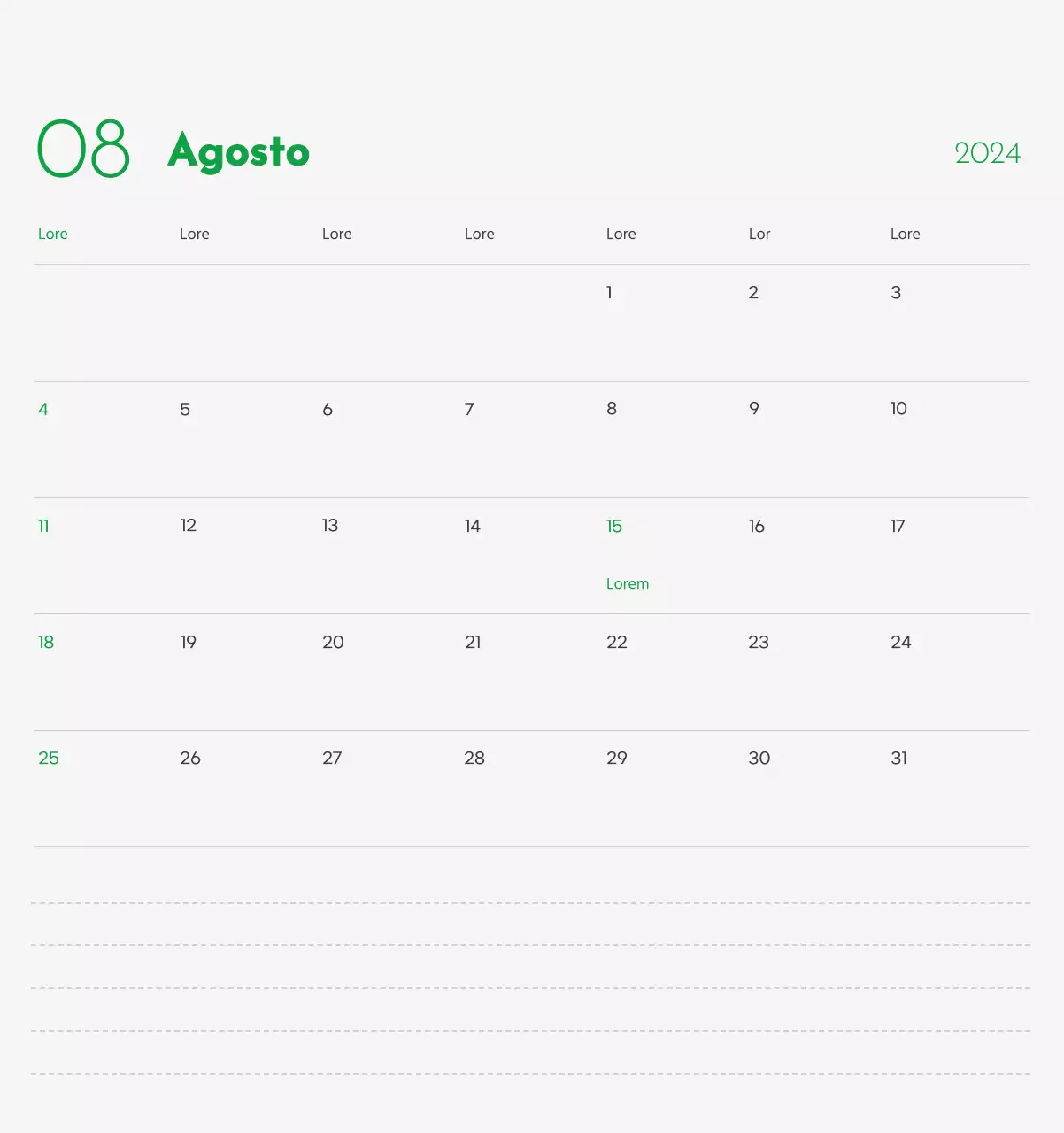 Un calendario con l'immagine di un cucciolo e un simpatico messaggio in verde.