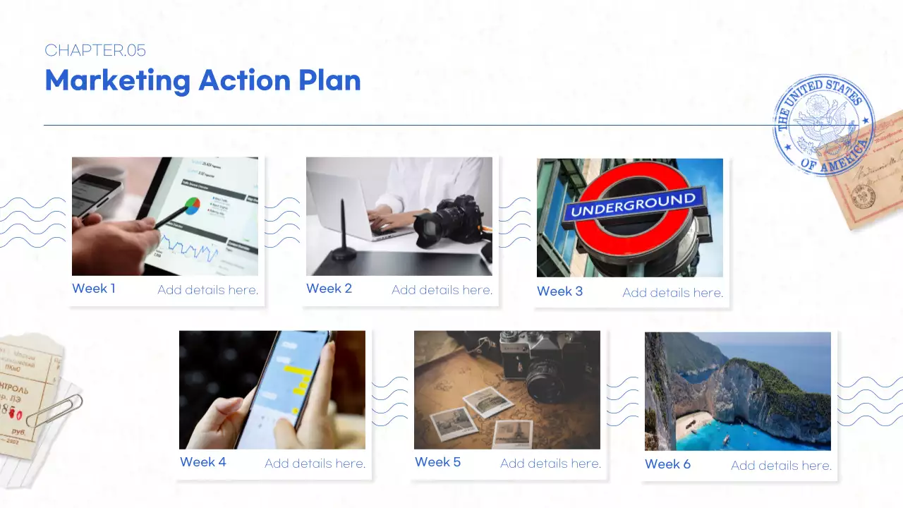 블루 모던 여행 계획 프레젠테이션