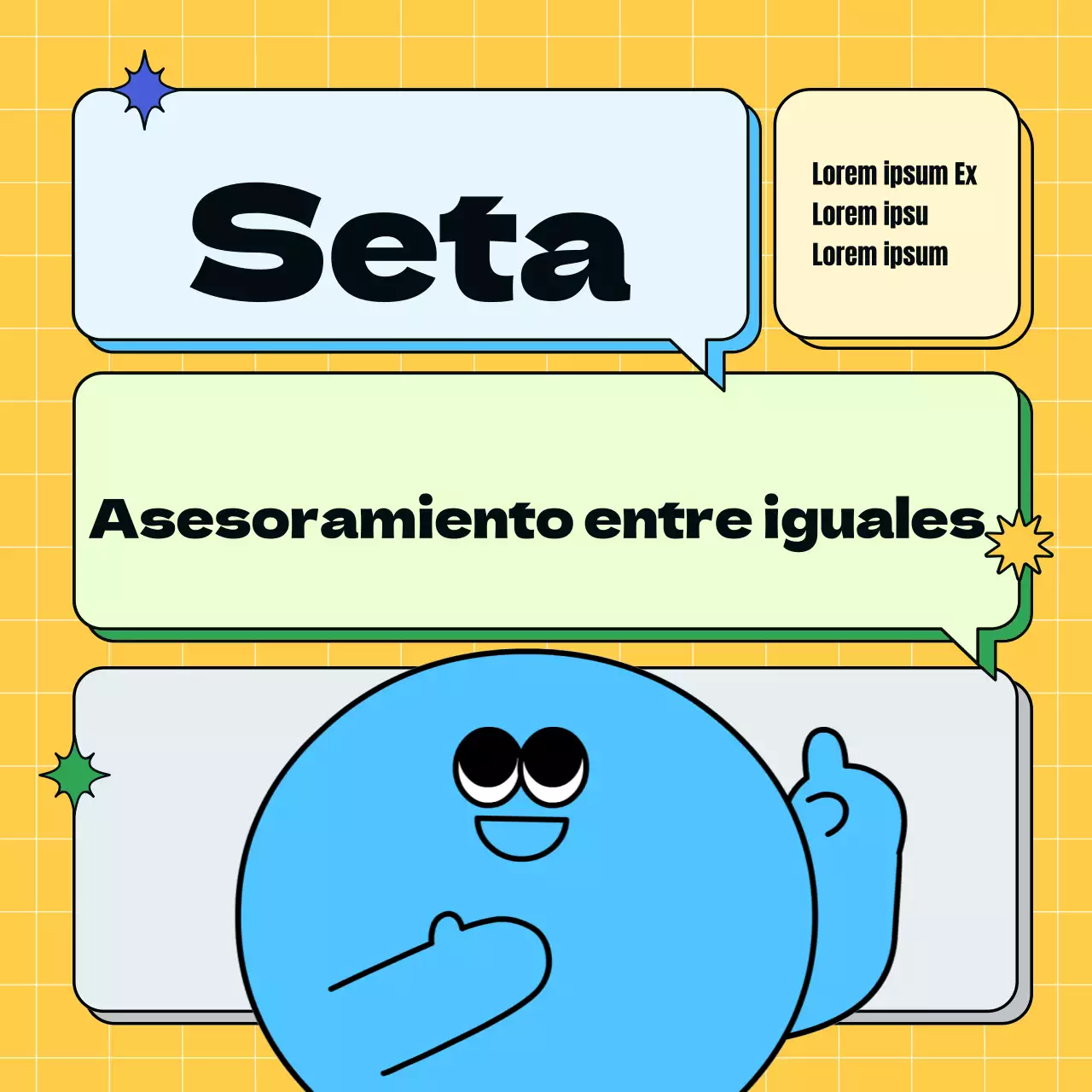 Promover un sencillo centro juvenil amarillo y azul claro