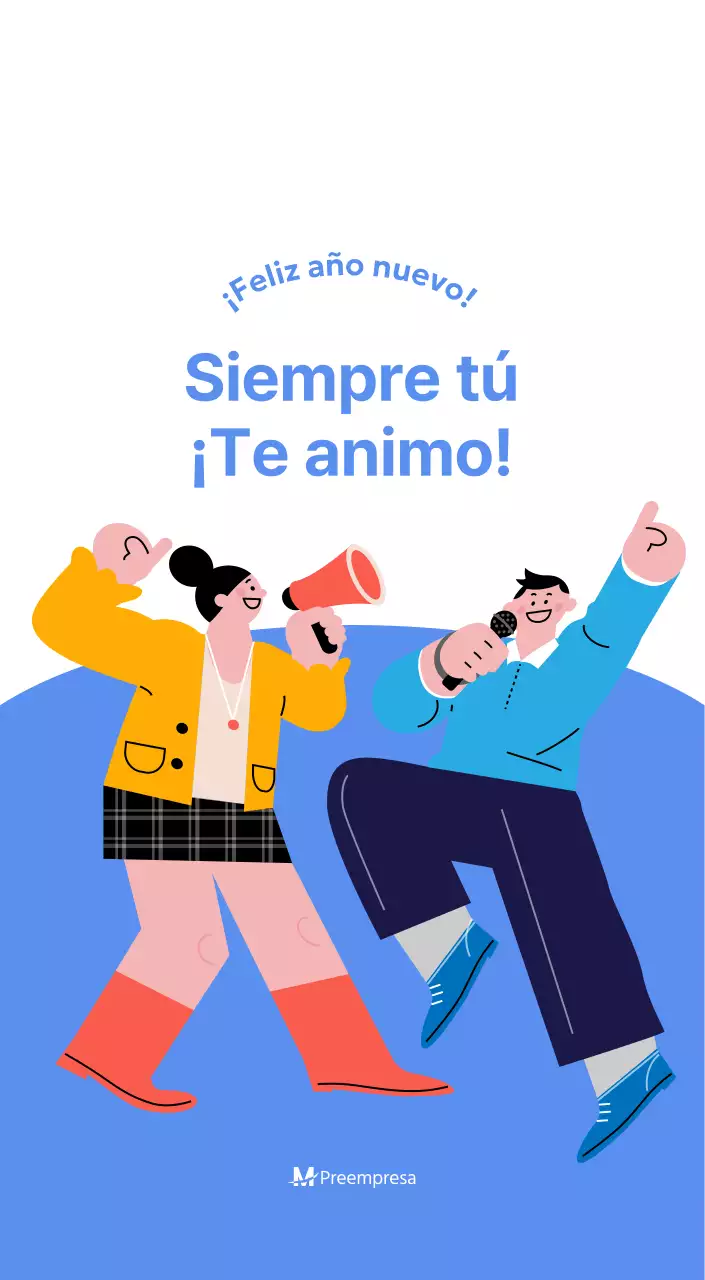 Calendario motivacional con ilustraciones llenas de energía y citas positivas sobre fondo azul claro