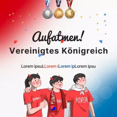 Fördern Sie eine einfache rot-blaue Jubelveranstaltung