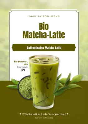 Förderung eines grünen, modernen Matcha-Latte