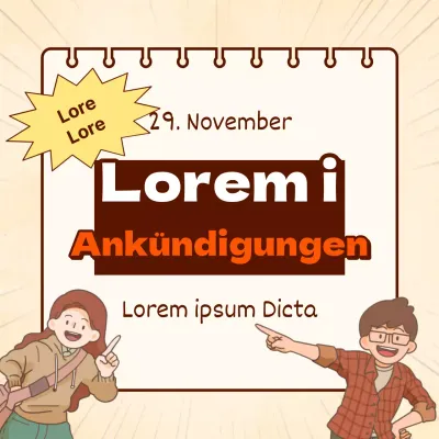 Ankündigung eines Retro-Clubtreffens in Orange und Beige