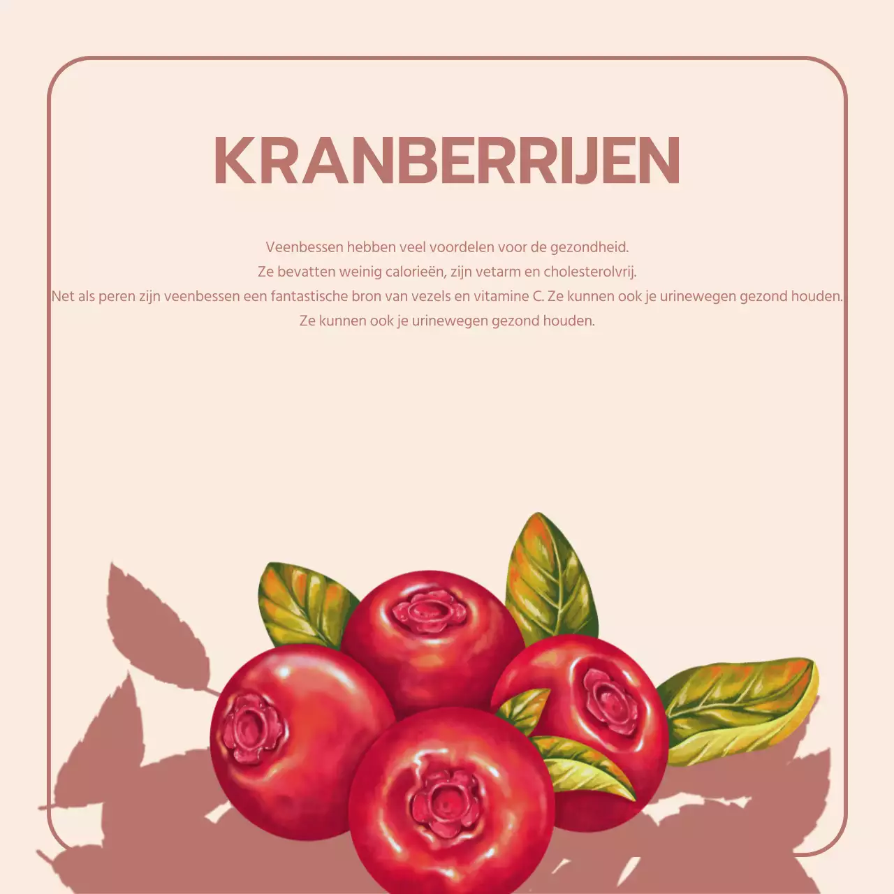 Promoot vintage seizoensfruit in oranje en beige