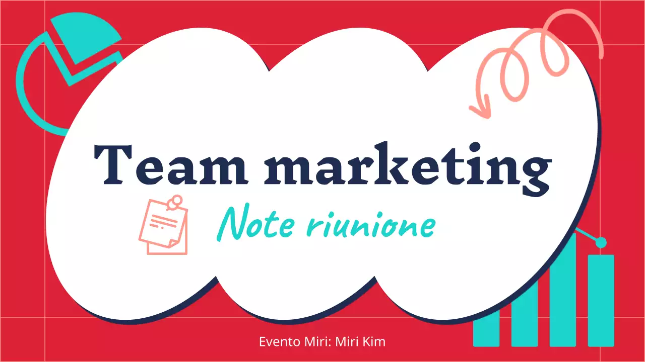 Verbale di marketing di tendenza in rosso e menta