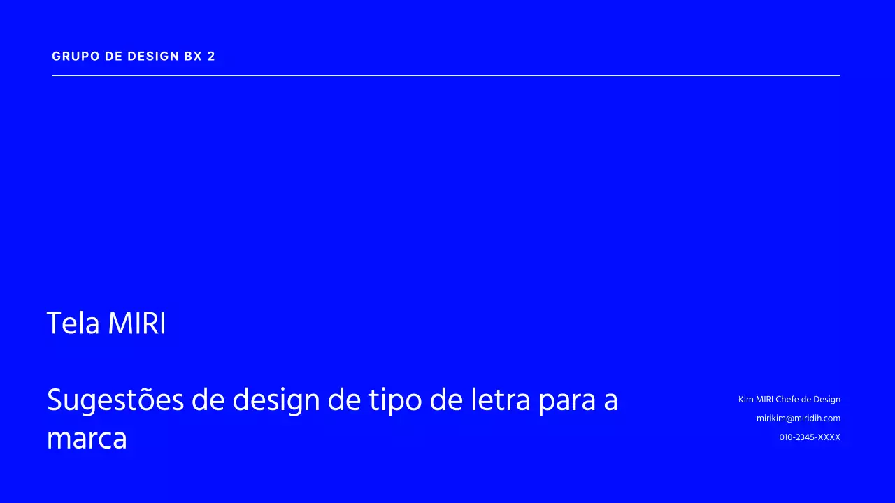 Uma proposta de design de fonte de marca simples em azul.