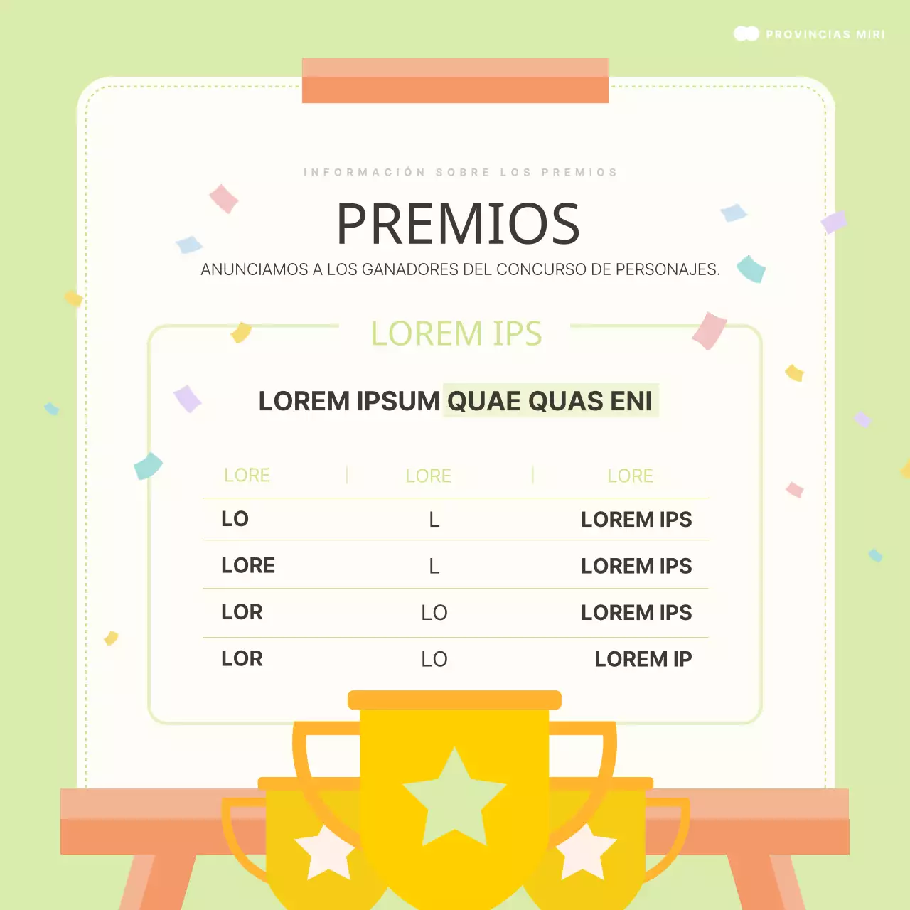 Promover un concurso de carácter sencillo en menta y marfil