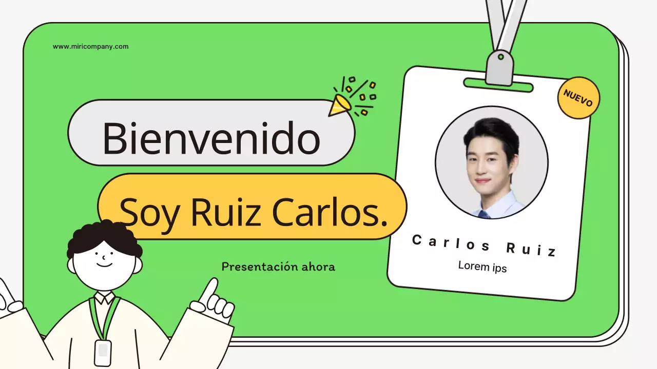 Una carta de presentación kitsch en chartreuse y amarillo