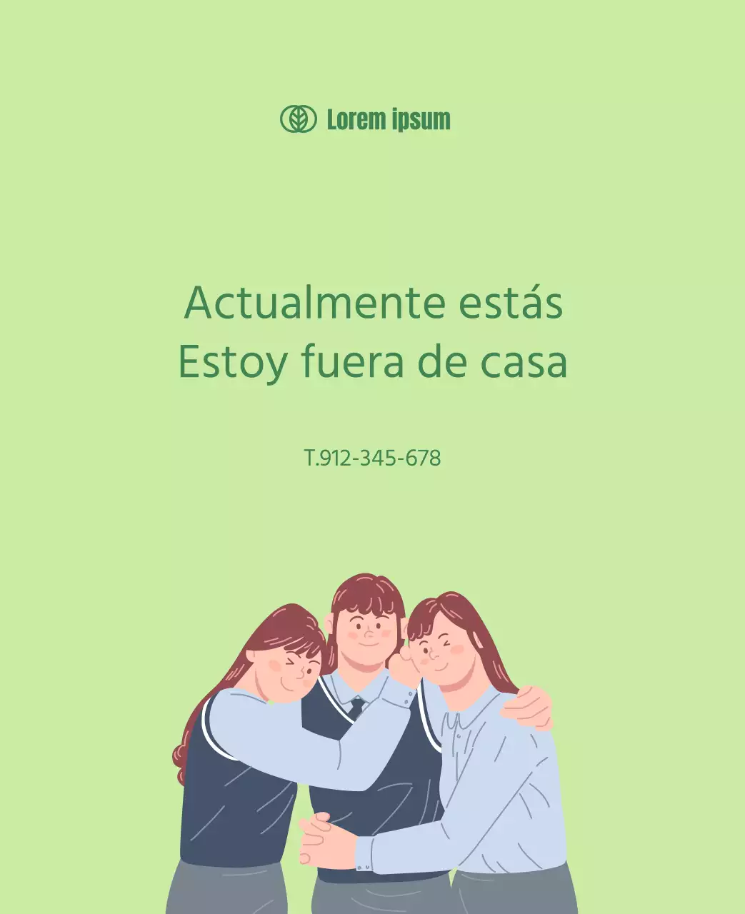 Calendario con ilustraciones juveniles sobre fondo amarillo y verde