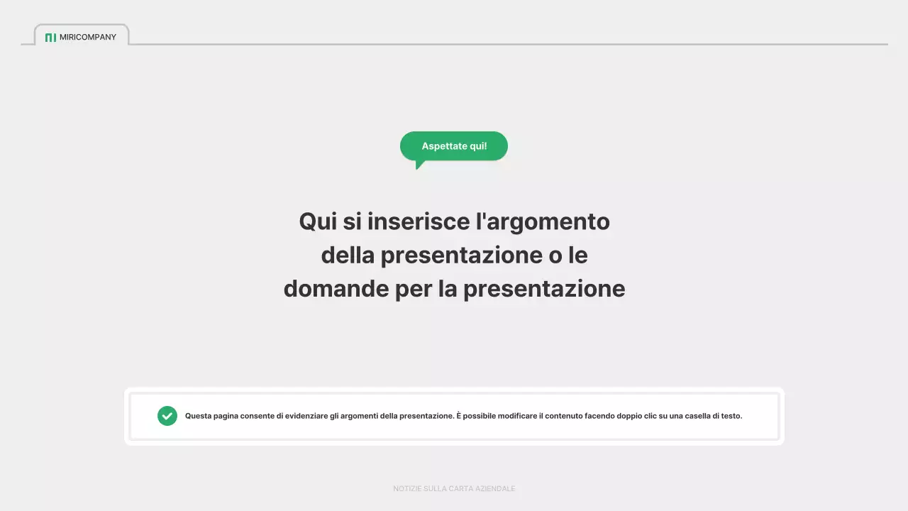 Un semplice profilo aziendale in verde e grigio