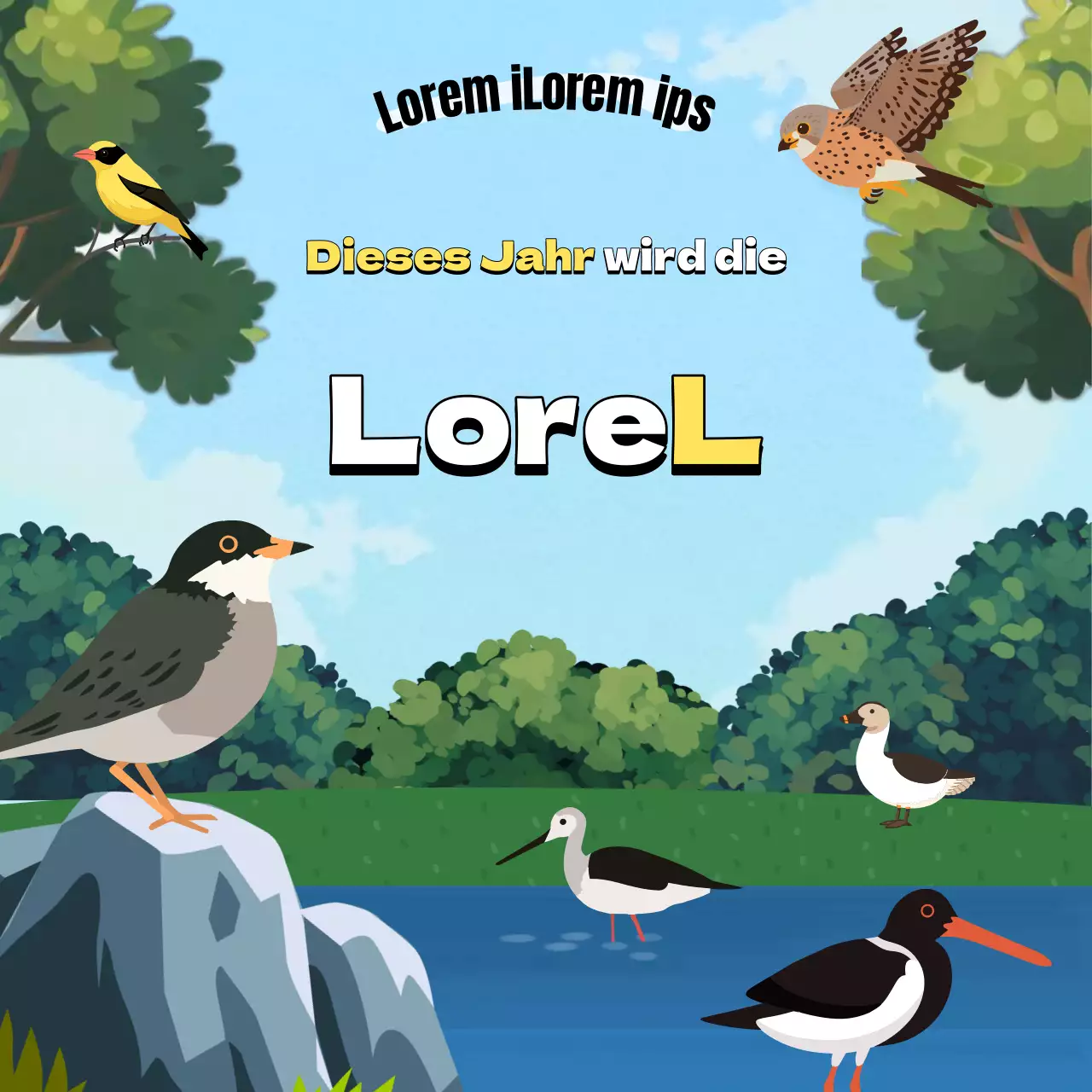 Tropical October World Migratory Bird Day - Lehrmittel in grün und hellblau