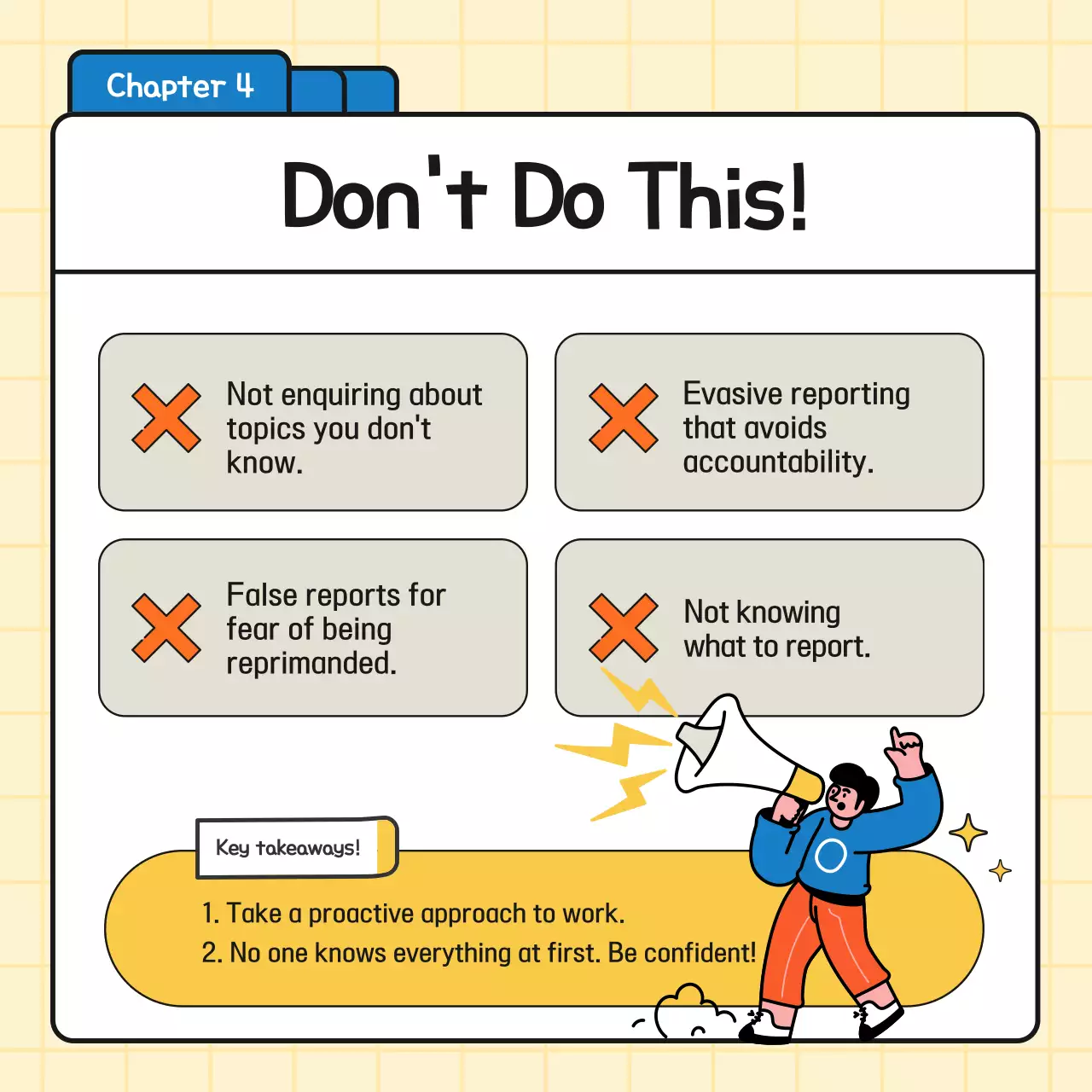 Promote simple business tips in blue and yellow