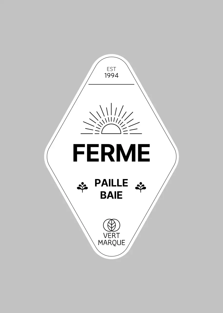 Étiquette écologique noire pour fraises de ferme