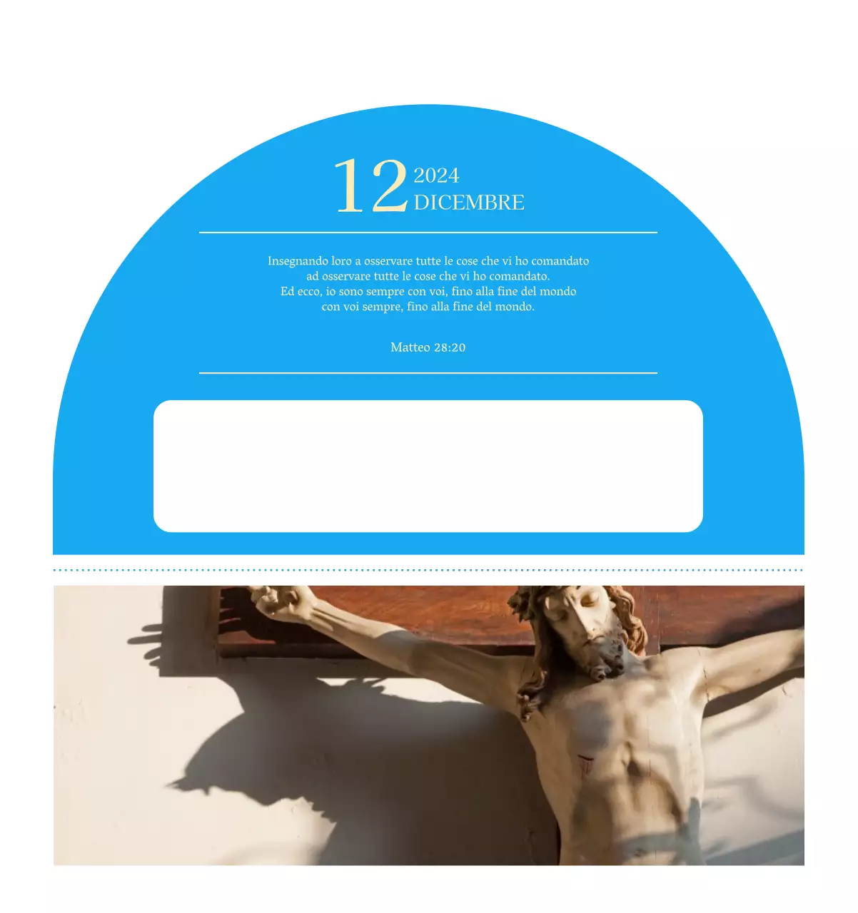 Calendario ecclesiastico blu di concezione moderna