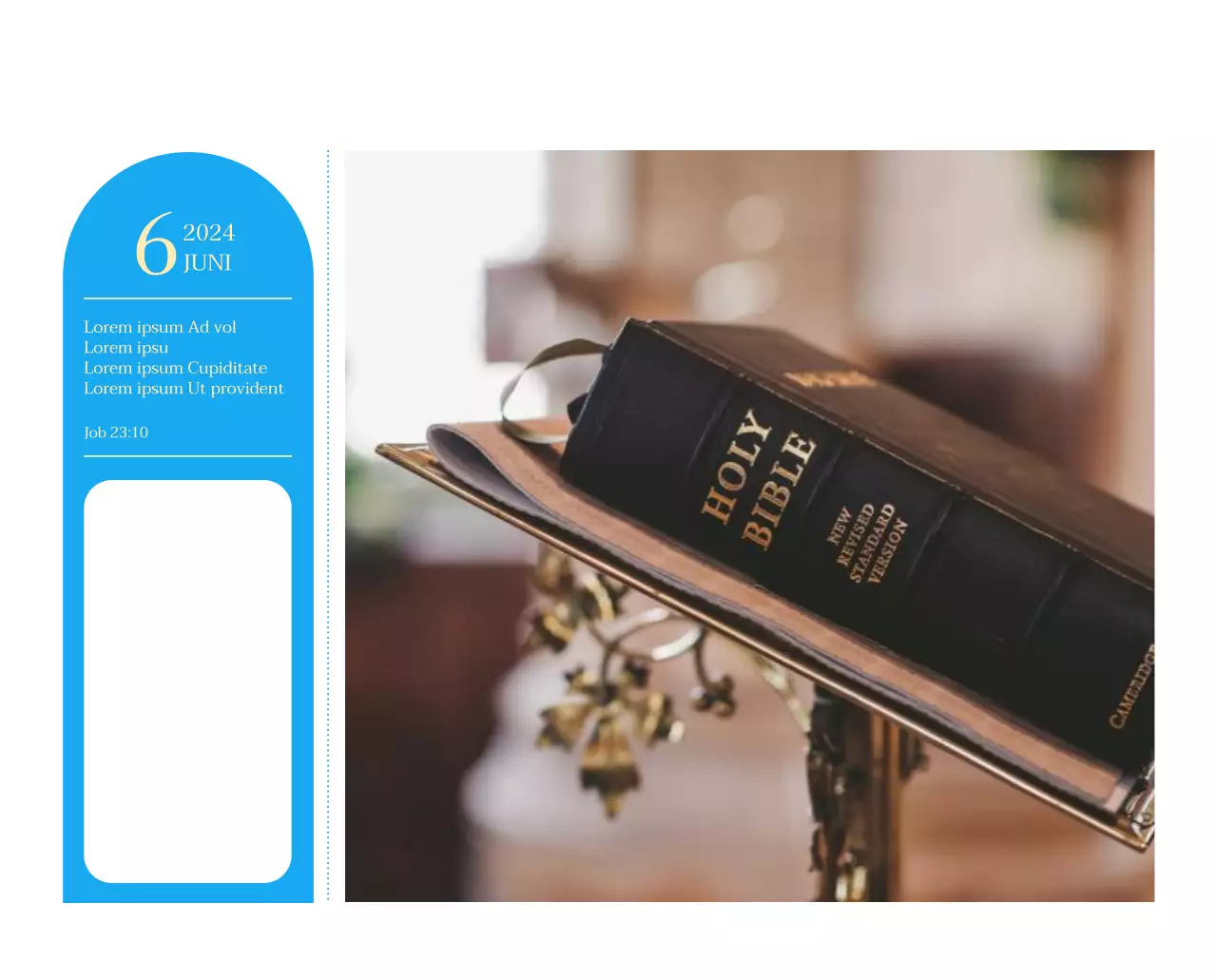 Blauw modern concept kerkkalender