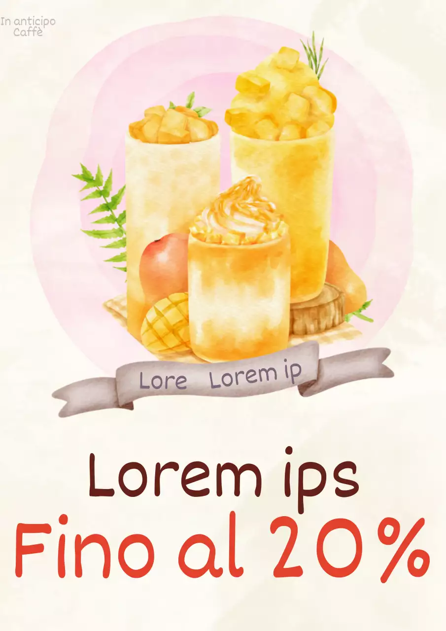 Promuovere il menu di un caffè alla moda in avorio e arancione