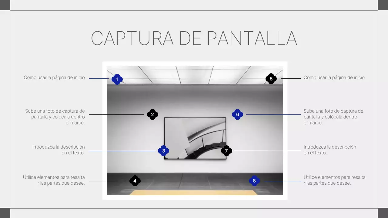 Propuesta de collage fotográfico geométrico en blanco y azul