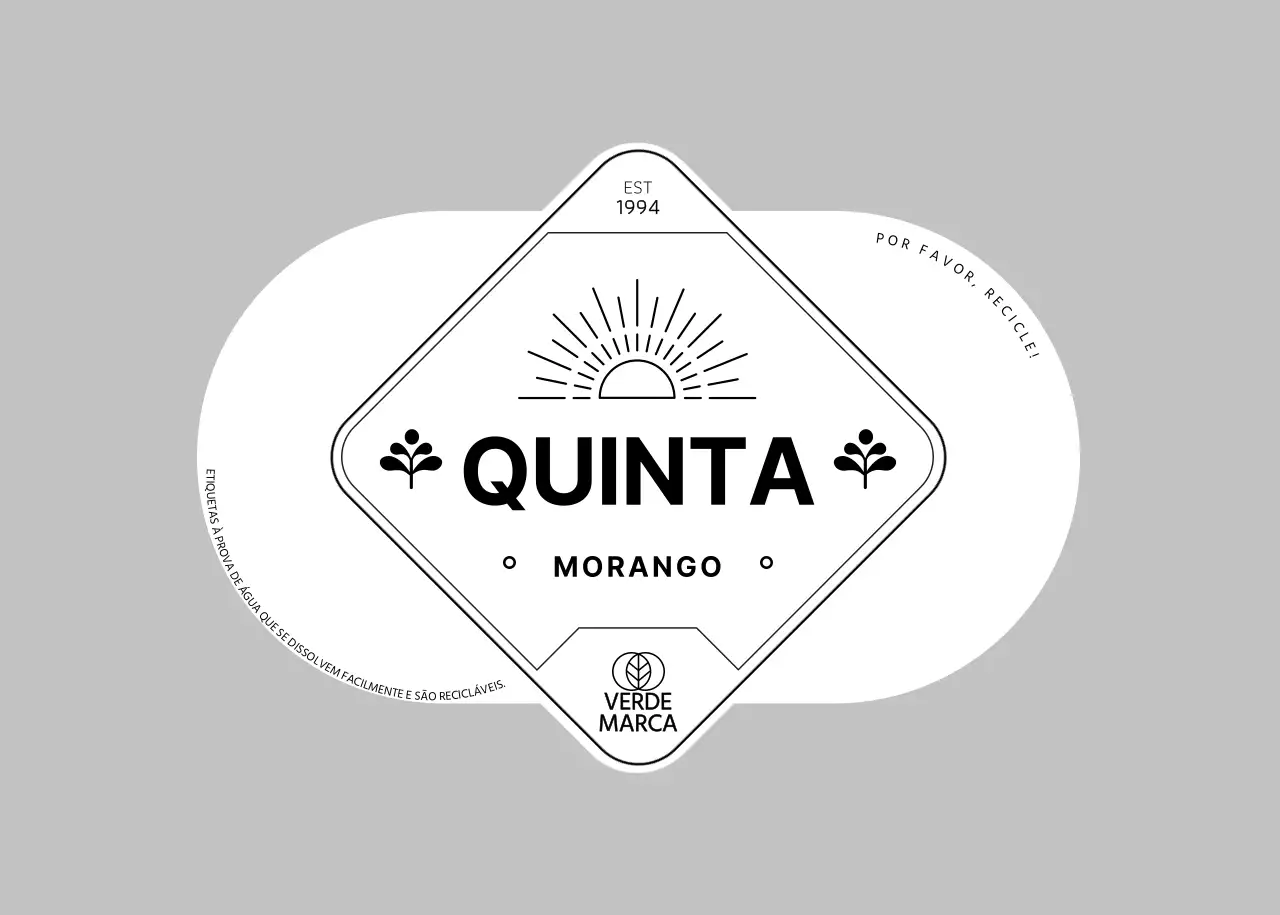 Autocolante preto ecológico para etiquetas de morangos da quinta