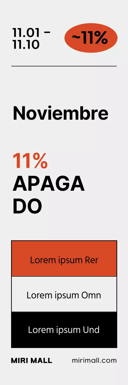 Números sencillos con detalles en naranja para la promoción de noviembre