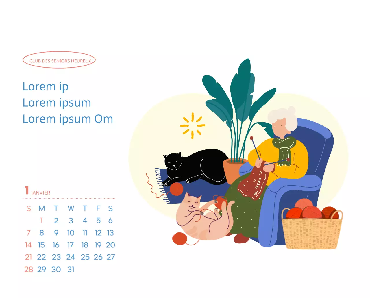 Calendrier de travail avec de belles illustrations