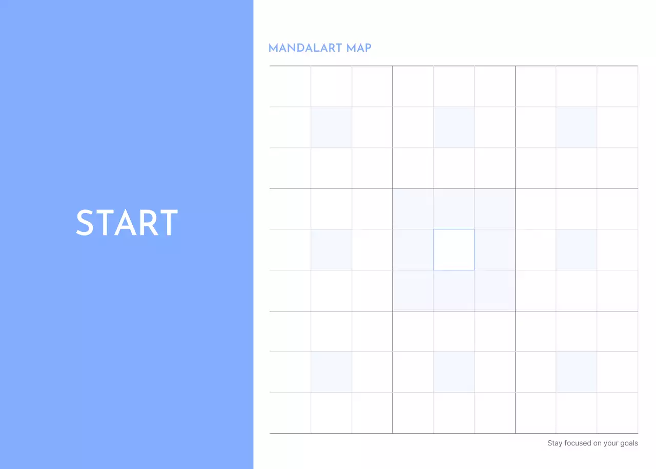 Goal Tracker calendar with a splash of blue