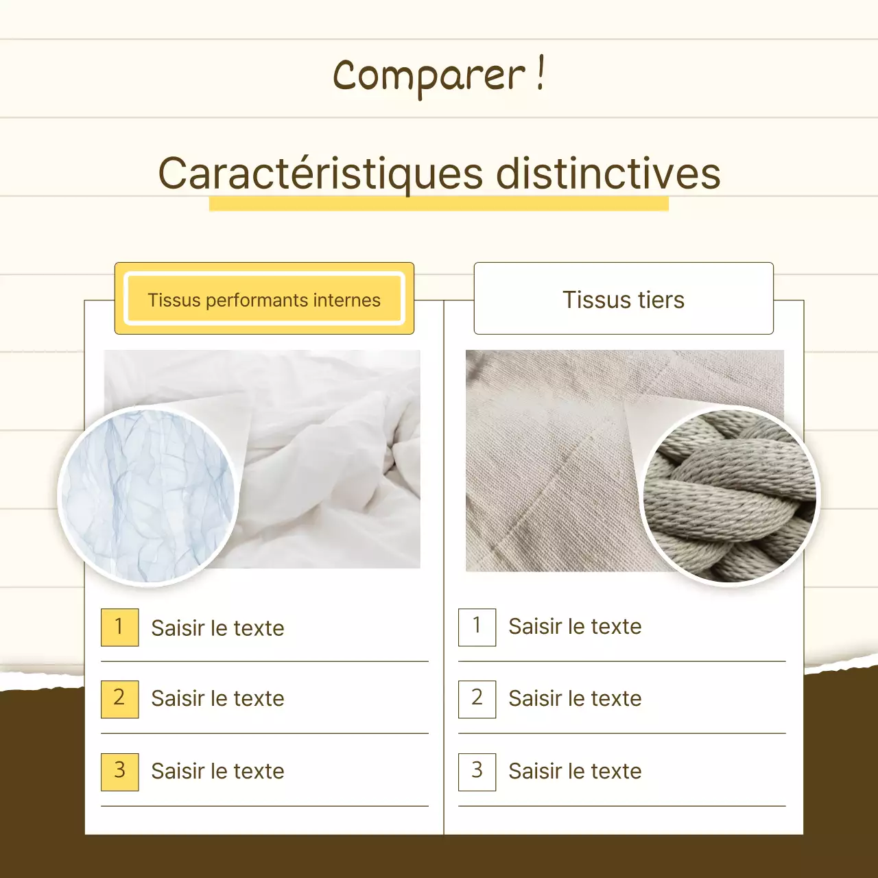 Une présentation de produit simple en jaune et beige