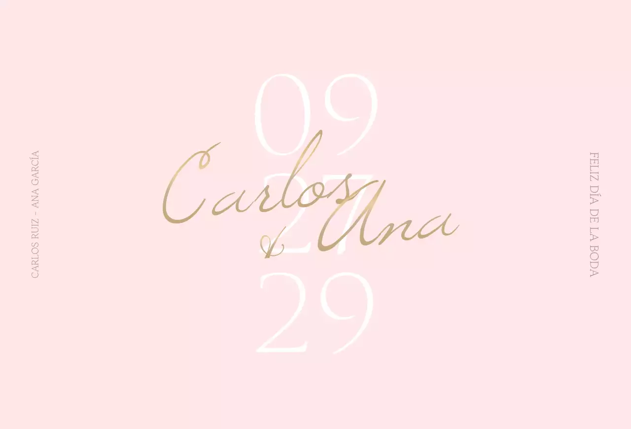 Invitaciones de boda sencillas en tonos rosas