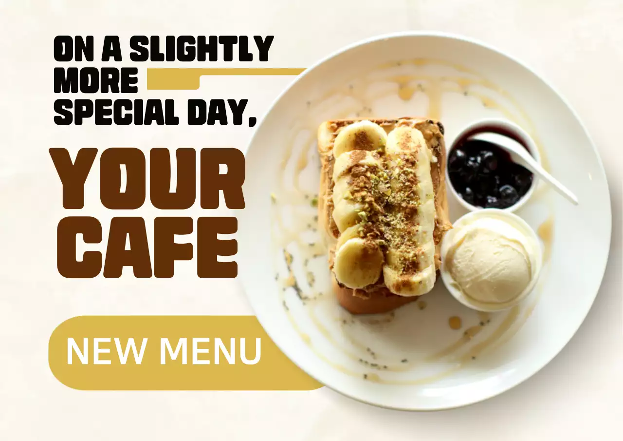 Beige Simple Cafe Menu Poster