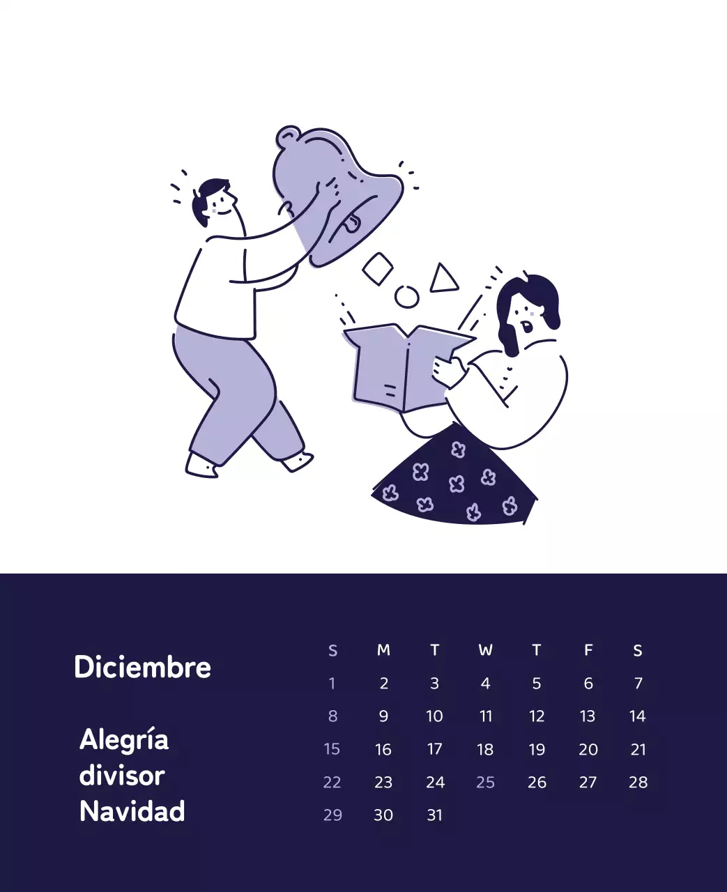 Un calendario con ilustraciones llenas de color y emoción