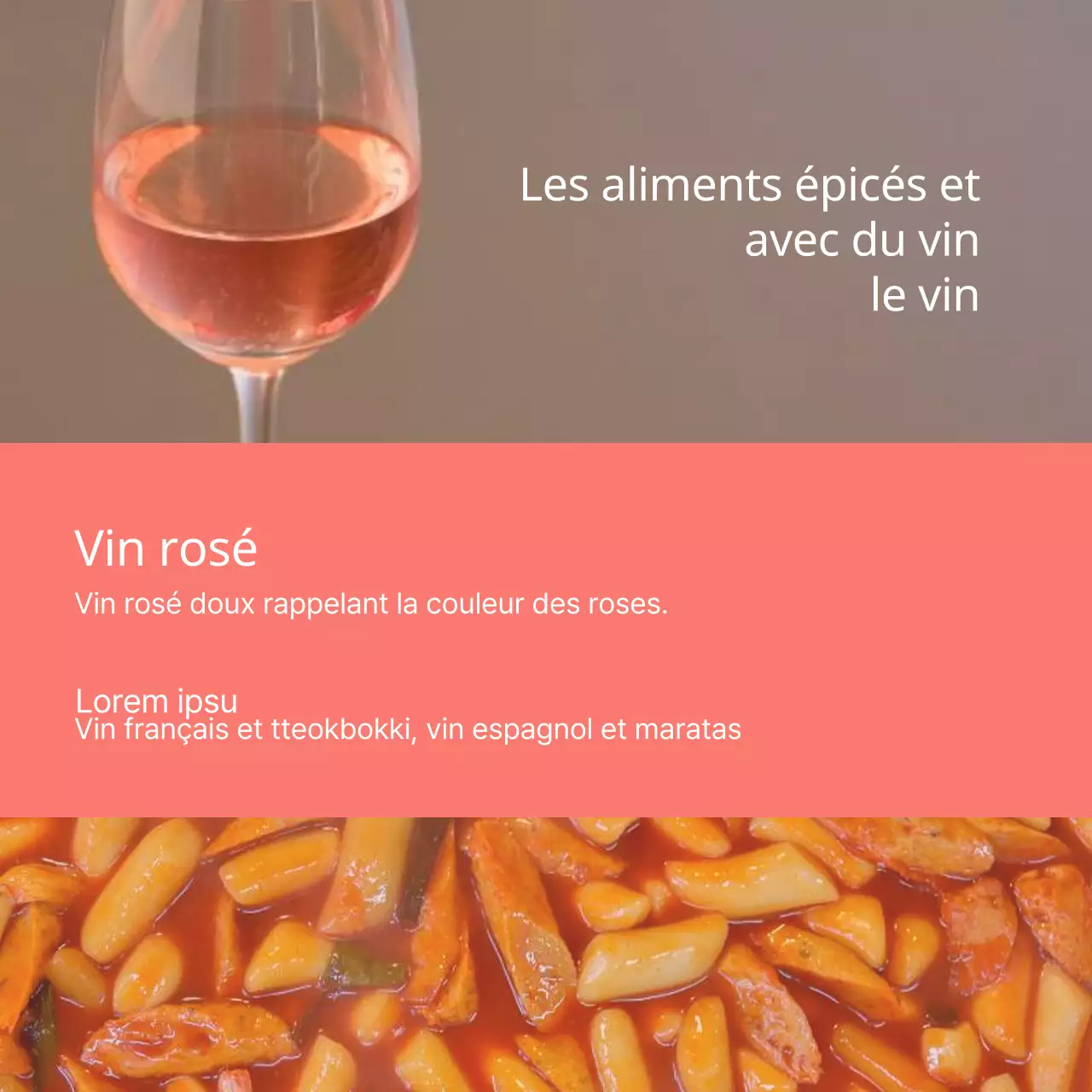 Publicité moderne de recommandation de vin en rouge et beige