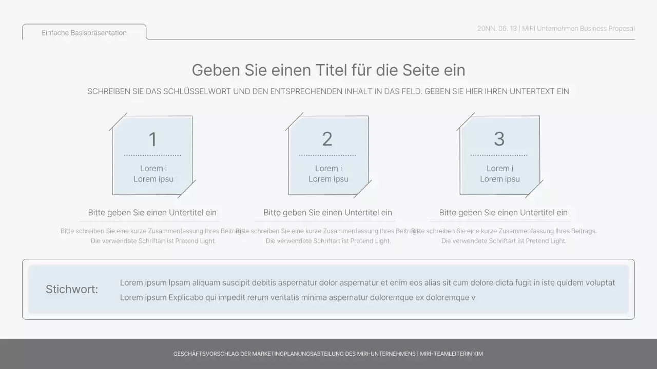 Einfacher Basisbericht in Hellblau und Hellgrün
