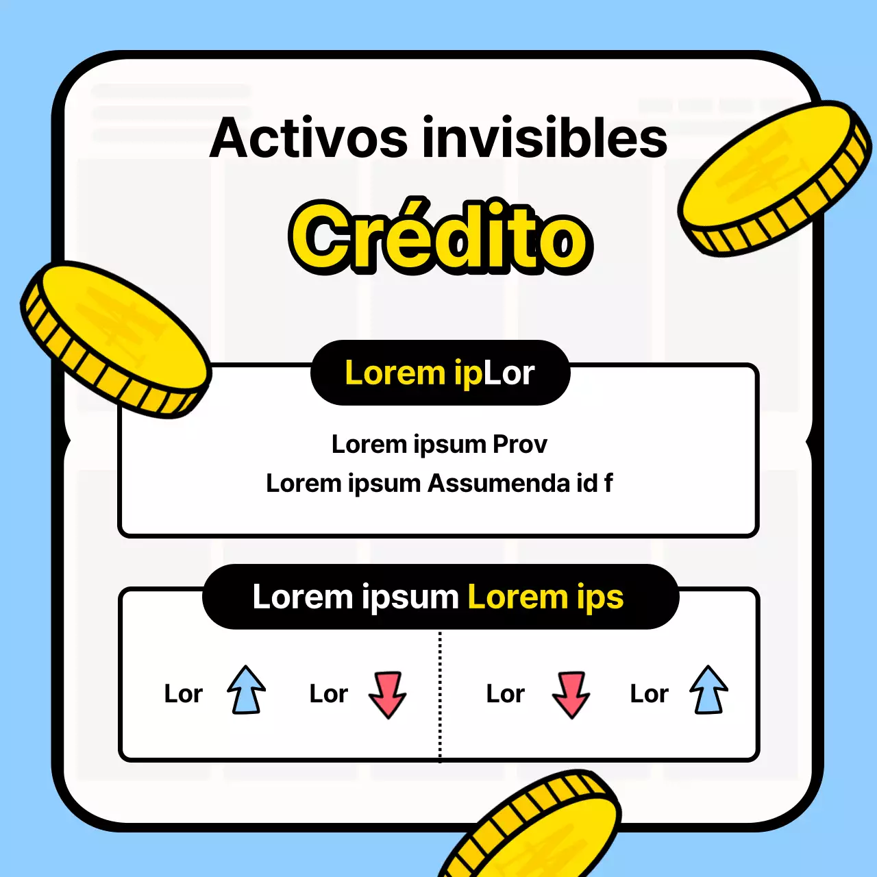 Material de formación sobre gestión del crédito con fondo azul claro