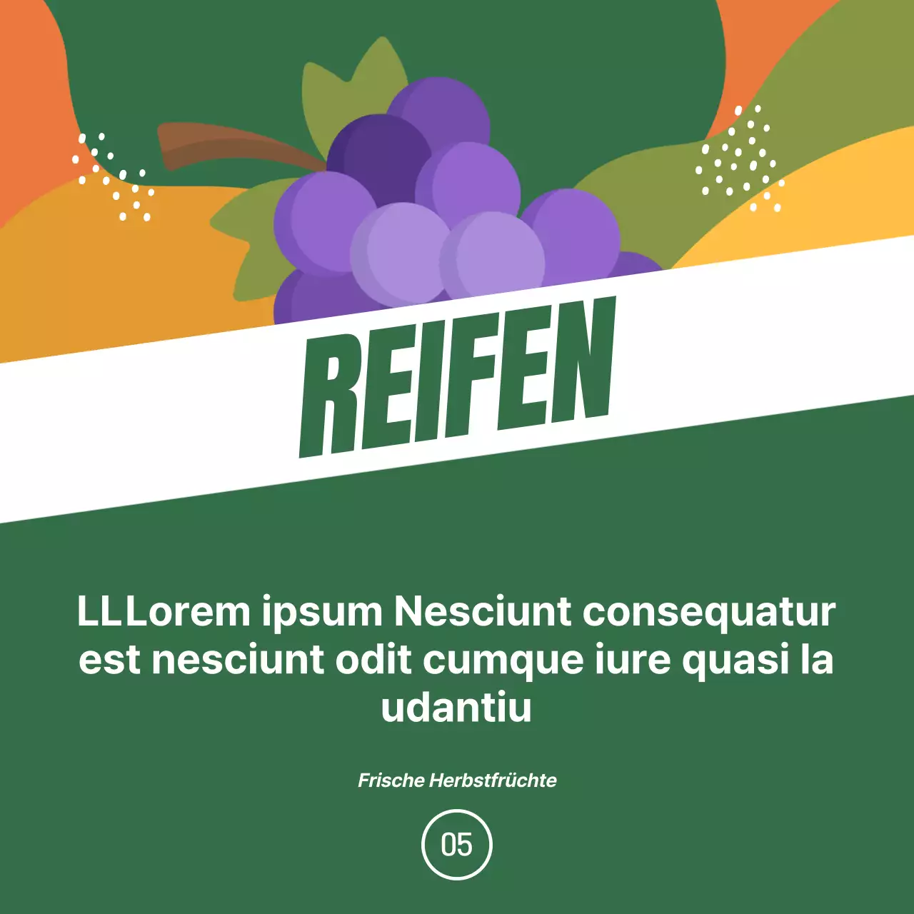 Fördern Sie saisonale Früchte mit einem Hauch von Orange und Grün