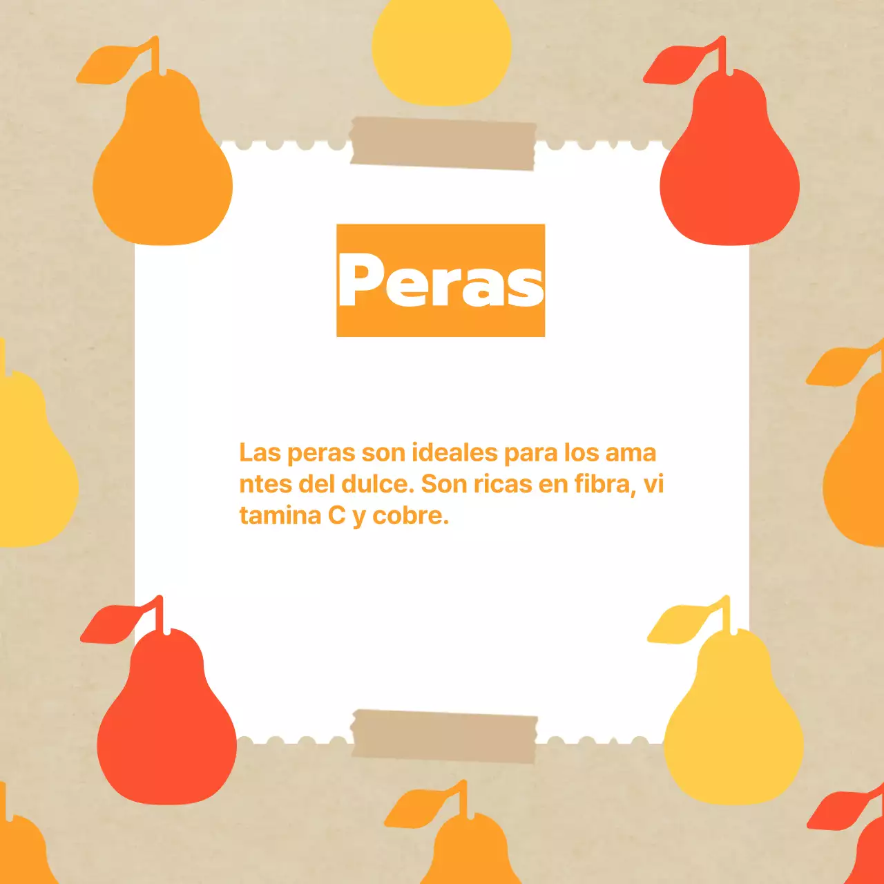Promover las clásicas frutas otoñales en amarillos y naranjas