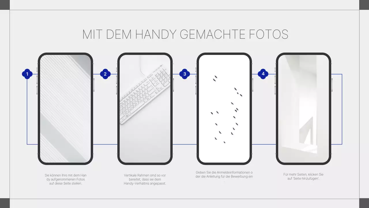Geometrische Fotocollage Vorschlag in weiß und blau