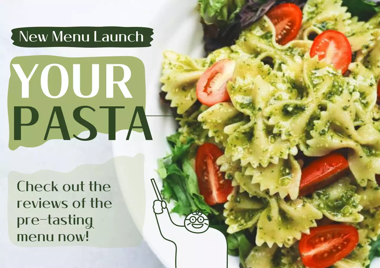 Green Modern Pasta Promotion Poster