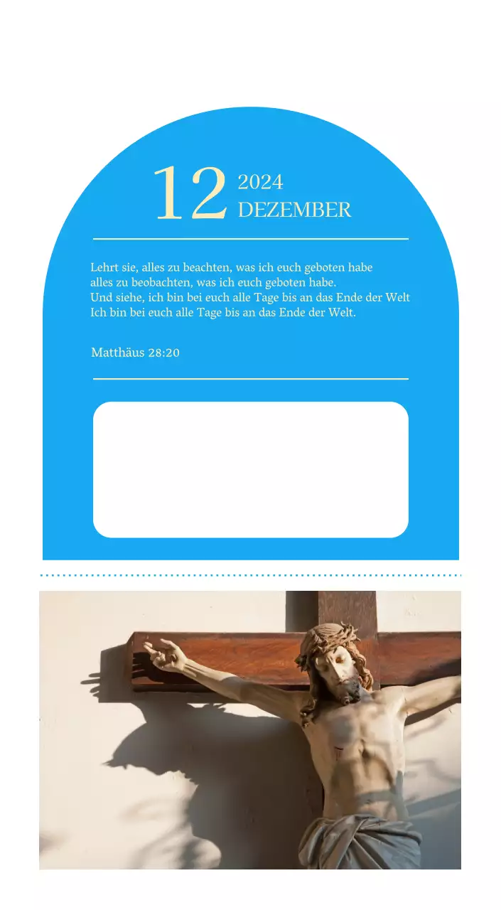 Blaues modernes Konzept Kirchenkalender