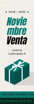 Promoción de noviembre con un gráfico de caja de regalo en verde intenso