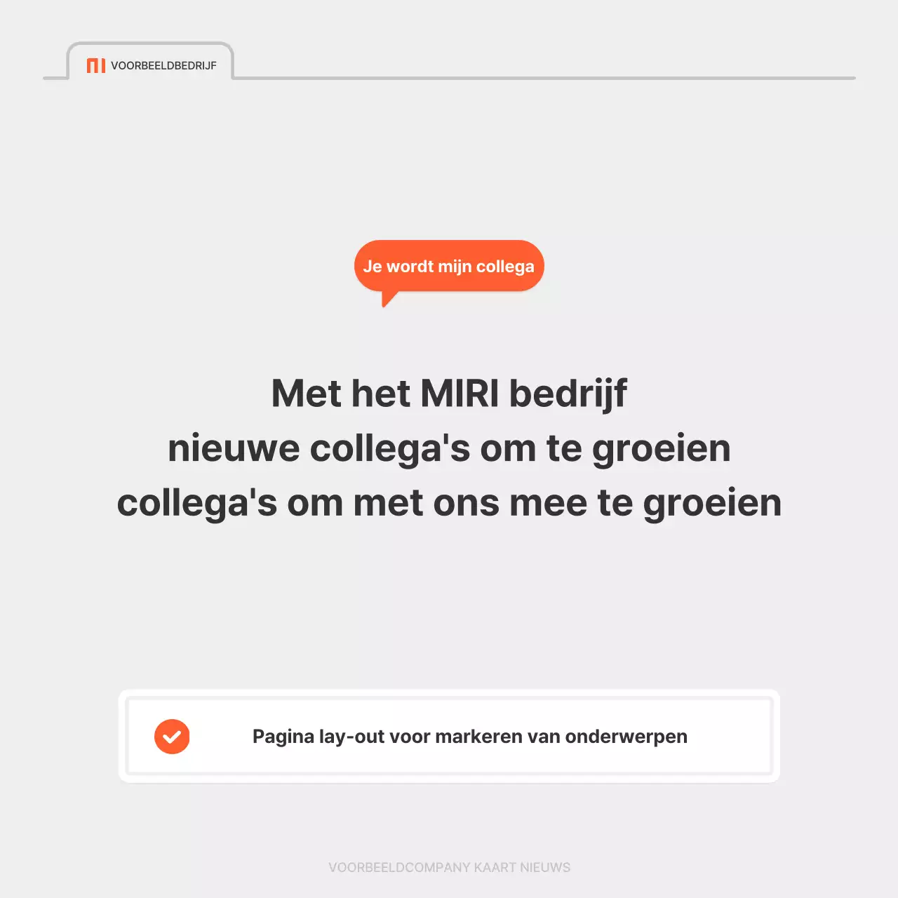 Een eenvoudige bedrijfsvacature in rood en grijs