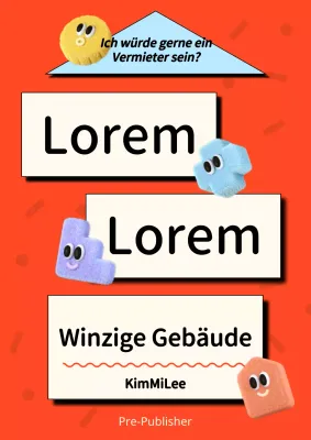 Kitschiges Buchcover für Immobilieninvestitionen in Rot und Hellblau