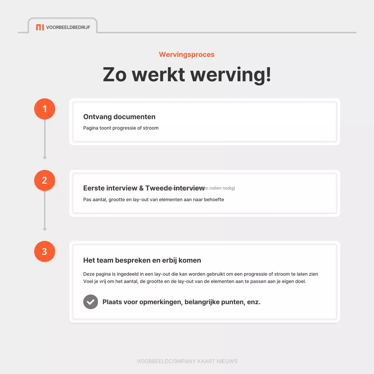 Een eenvoudige bedrijfsvacature in rood en grijs