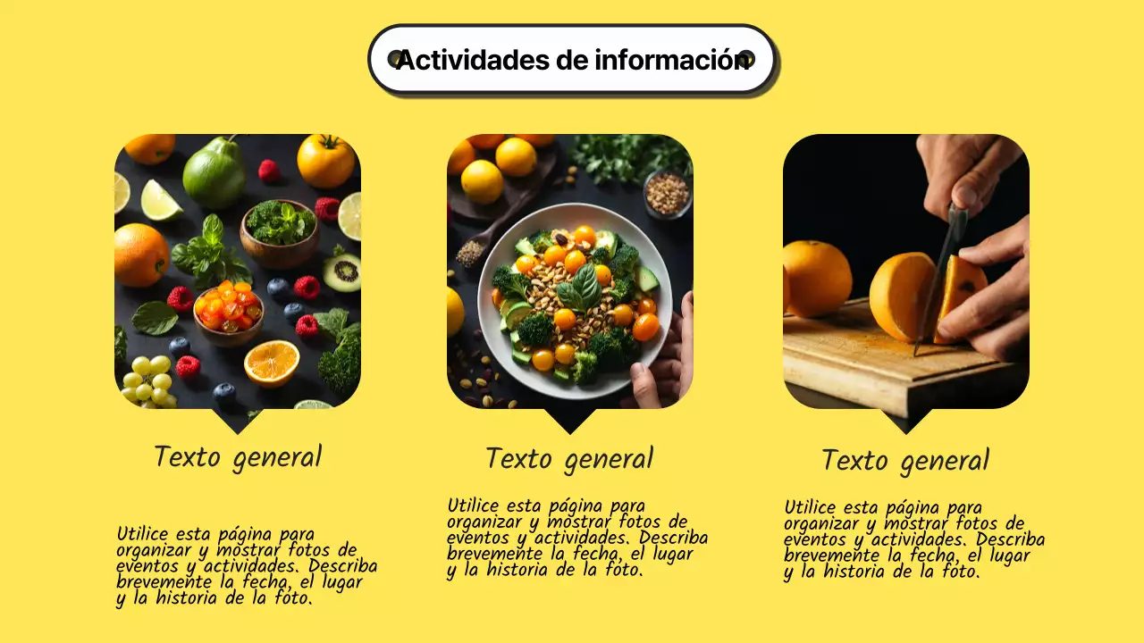 Moderna propuesta de collage de fotos en blanco y amarillo