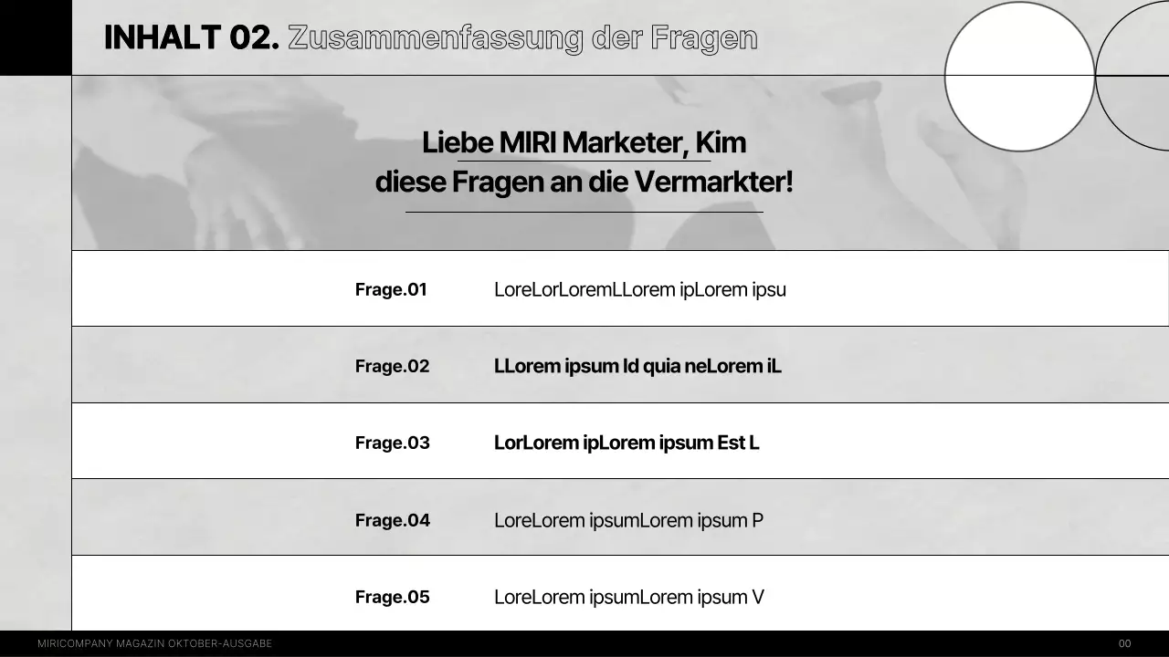 Ein modernes internes Interview-Magazin in schwarz-weiß