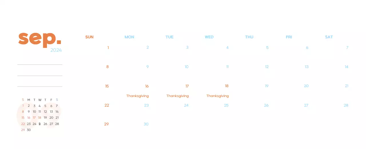 Business calendar with beautiful illustrations