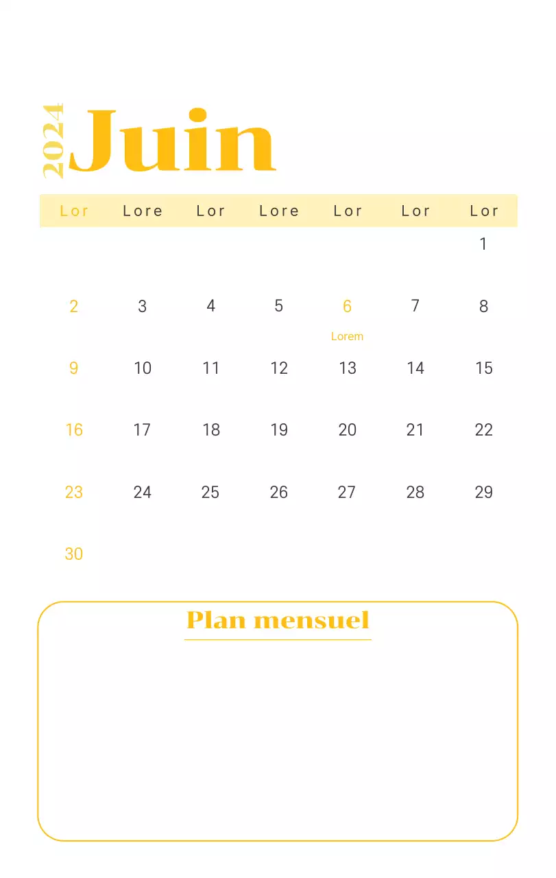 Calendrier avec illustrations de jeunes sur fond jaune et vert