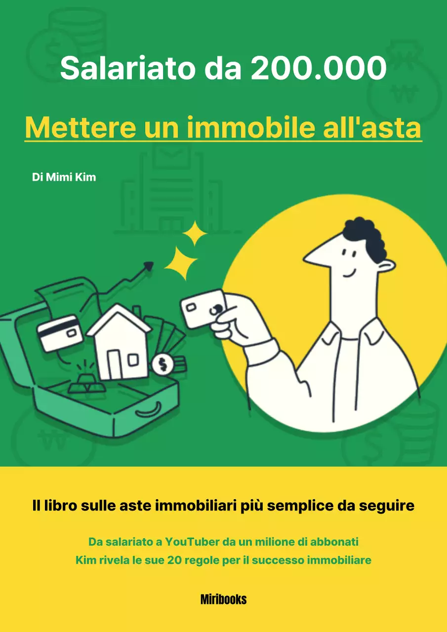 Copertina kitsch di un libro d'aste immobiliari in verde e giallo