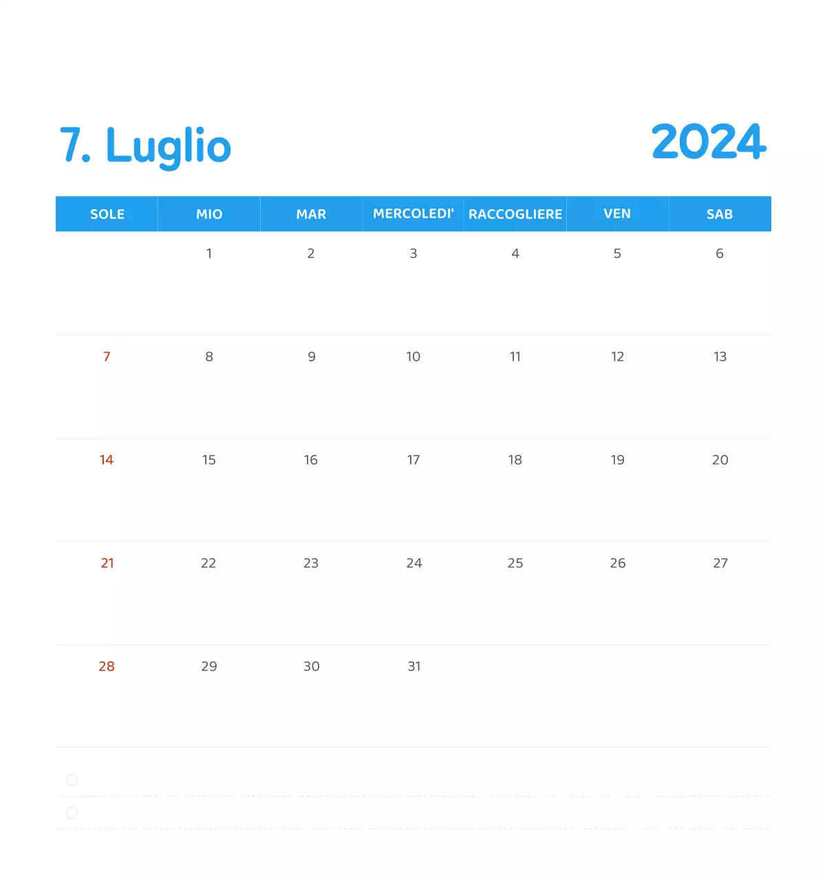 Un calendario con illustrazioni colorate ed emozionali