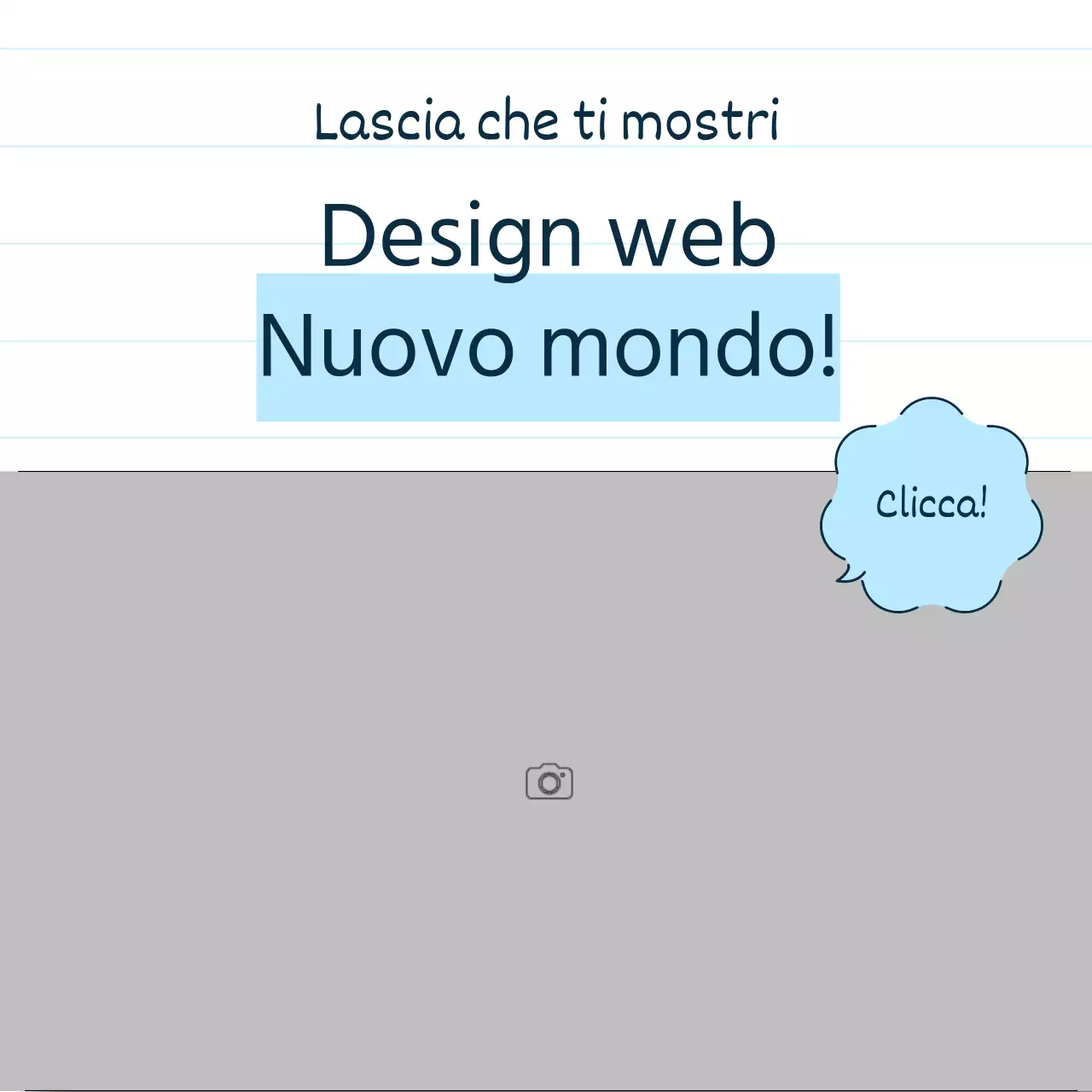 Un semplice brief di prodotto per lo storytelling in blu e azzurro