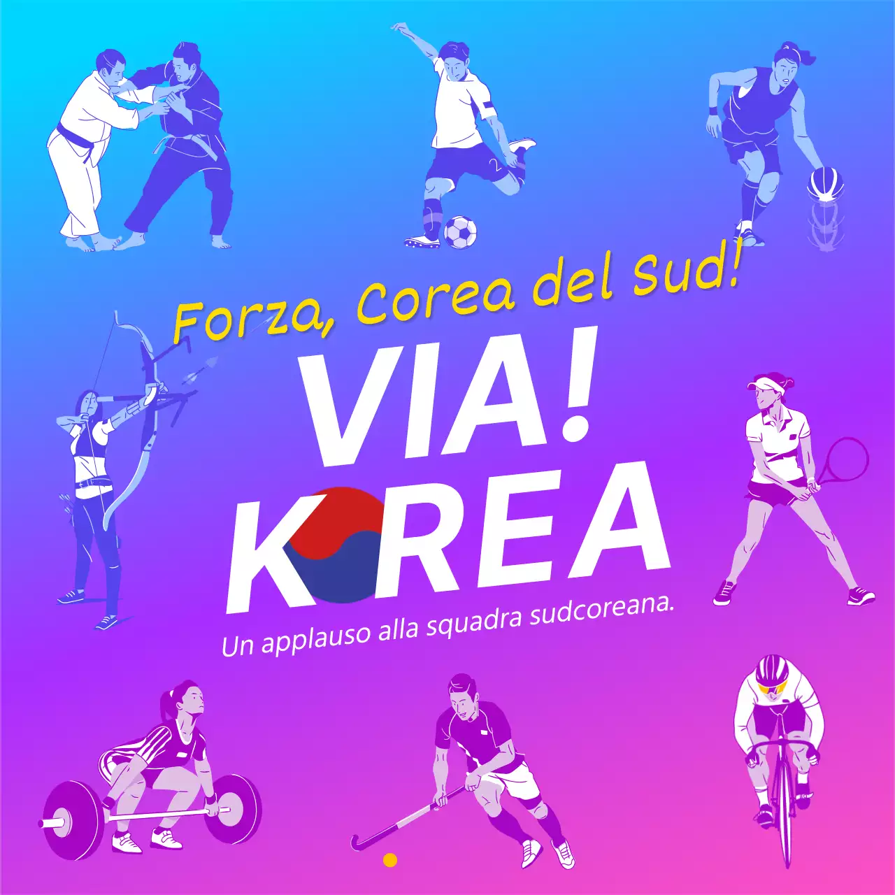 Pubblicare un messaggio di incoraggiamento pop art blu e rosa